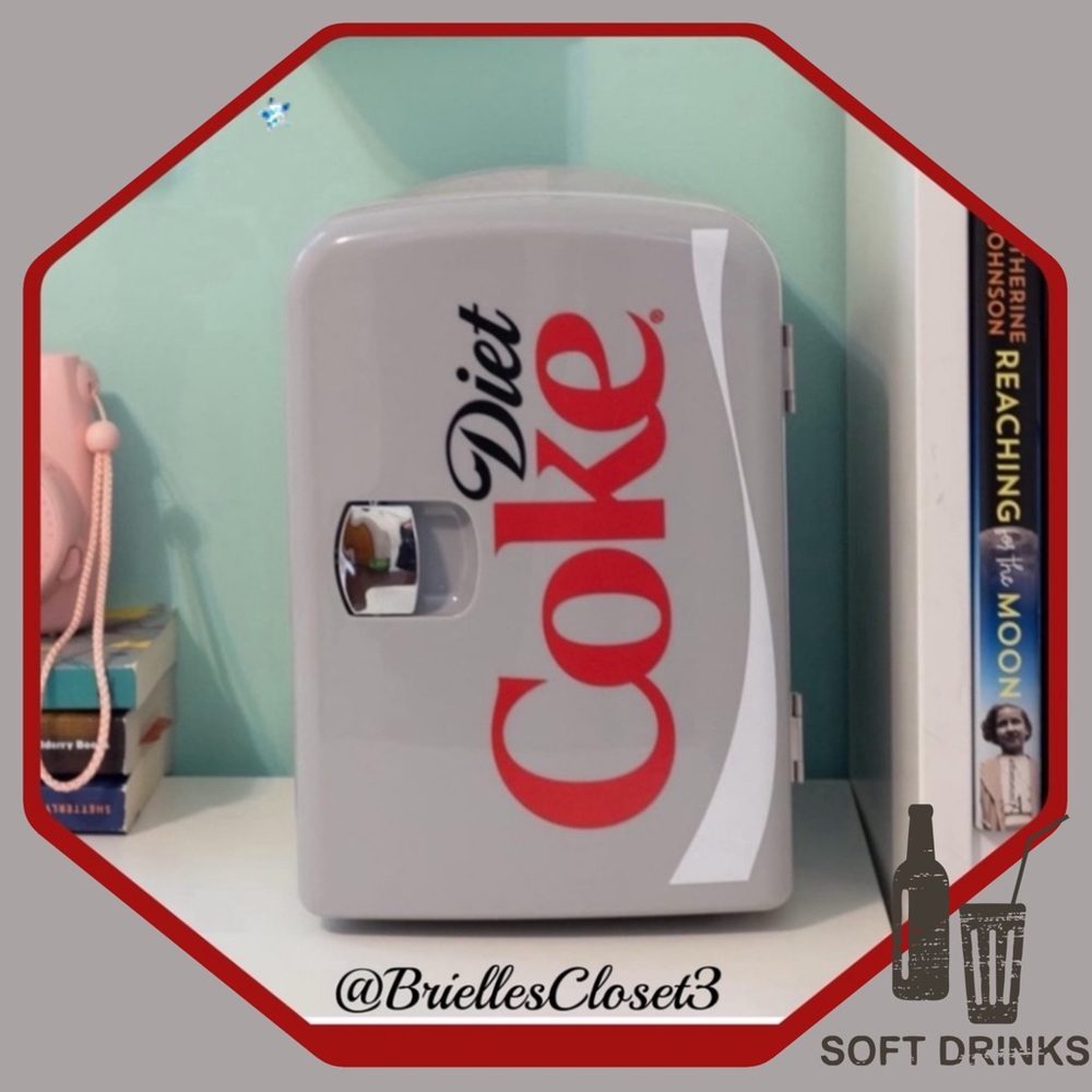 🌸 New Coca-Cola Diet Coke Mini Fridge, Gray, Holds 6 Cans